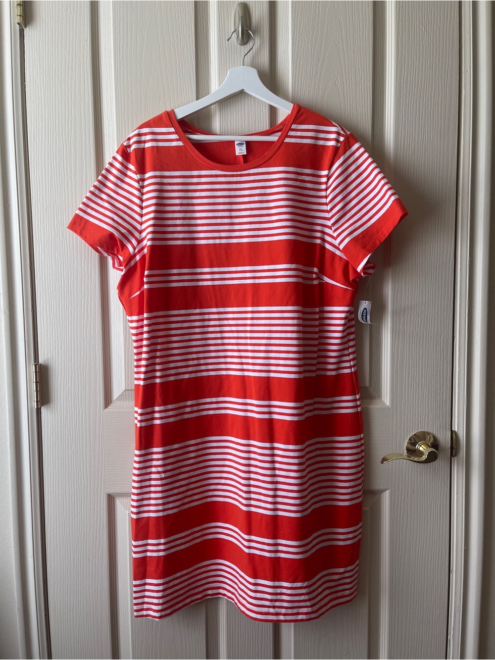 NWT Old Navy ORANGE and White Striped Casual Dress XXL